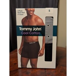 Tommy John 2 Pack Boxer Briefs 6" Inseam Jumbo Sky Bud‎ / Black Small